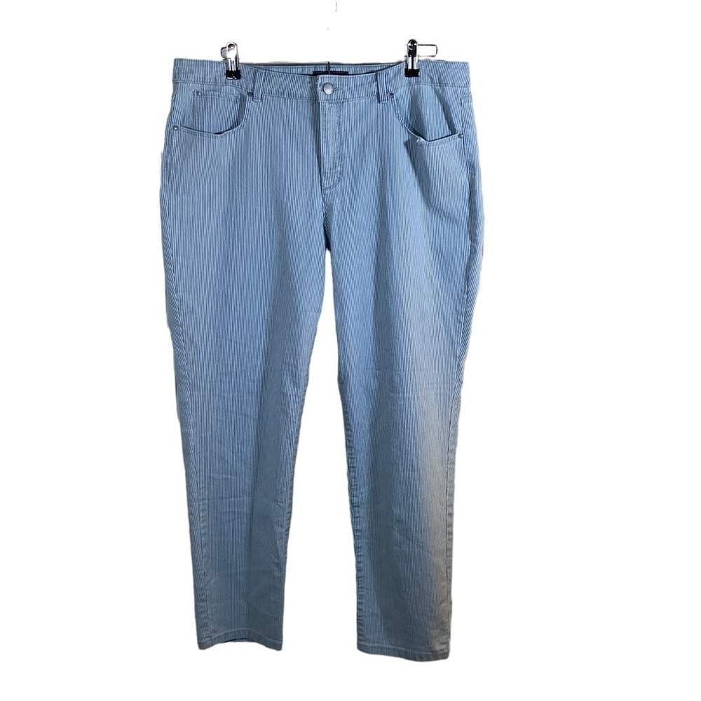 Charter Club Bristol Skinny Ankle Women’s Blue/White Striped Jeans.  Size 16